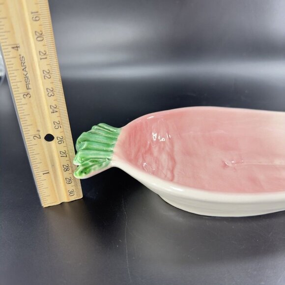 Italian Pottery Vegetable Radish Tray Long Serving Dish Hand Painted Ceramic - Picture 13 of 16